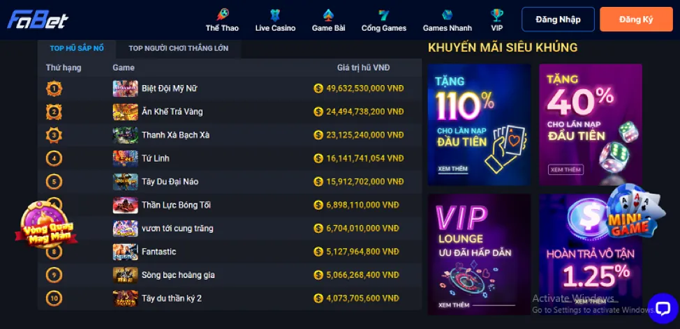 Khuyến mãi theo sự kiện 1133win